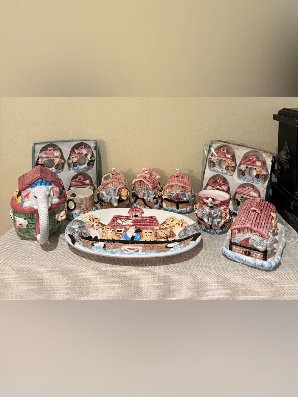 Vintage Wang's International & CBK Noah’s Ark Ceramic Serving Set